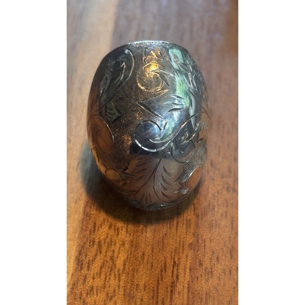 Vintage Sterling Silver Dome Bubble Ring Size 4.75 Etched 9 Grams